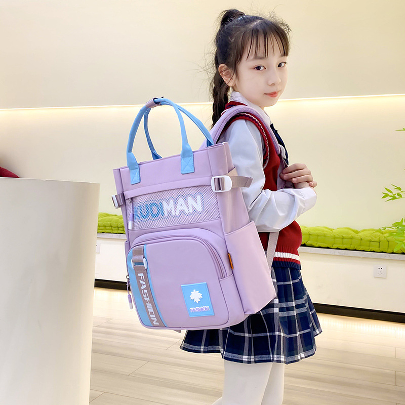 High appearance level primary school student burden reduction handbag, waterproof backpack, large-capacity tutorial bag, training bag, printed logo full figure