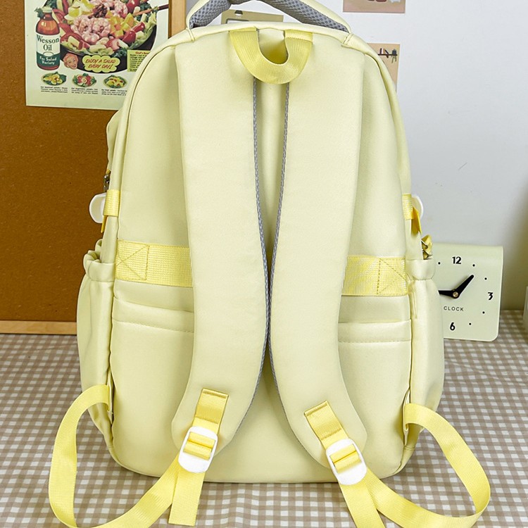Japanese-style ins simple backpacks with pain layers, large-capacity multi-compartment schoolbags for junior and senior high school students, and casual travel backpacks Specification drawing