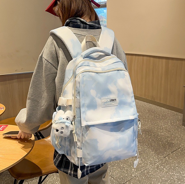 Japanese-style InS-style tie-dyed schoolbags, large-capacity backpacks for female junior and senior high school students, and lightweight travel backpacks for college students full figure