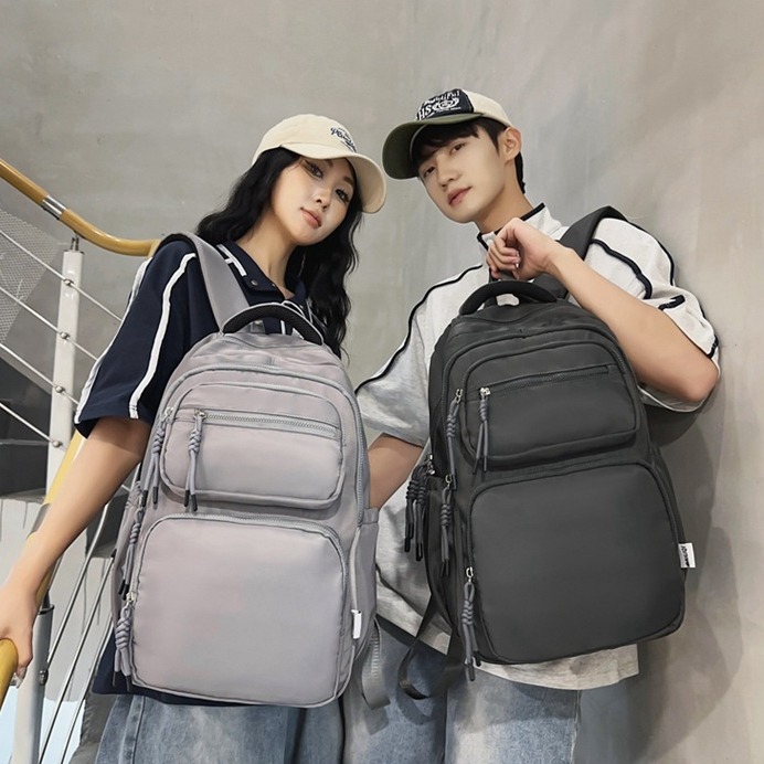 Japanese college student schoolbags, cool and large-capacity, couple's high-appearance-level backpacks, Korean style Instagram casual and versatile backpacks details Picture