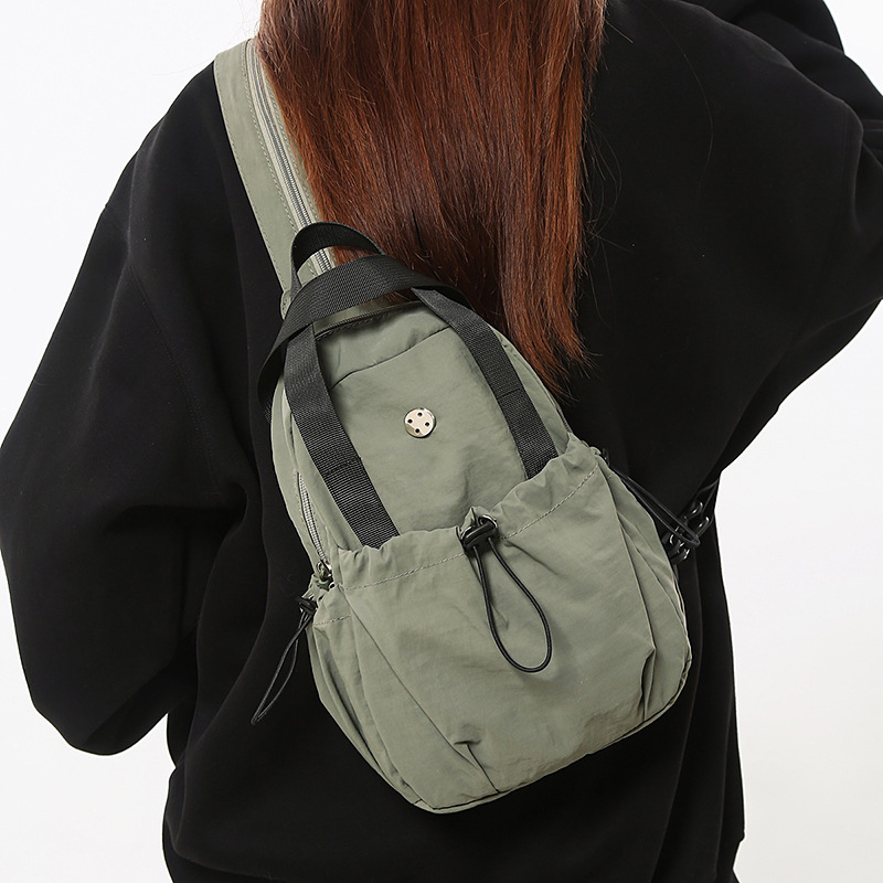 Simple and casual backpack 2025 new style couple chest bag, fashionable and versatile canvas women's crossbody bag, outdoor backpack details Picture