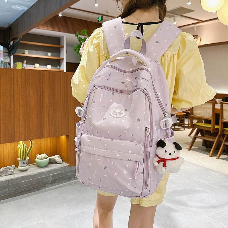 A new high-appearance-level Korean Instagram fresh and sweet candy-colored backpack, a lightweight and large-capacity backpack for junior and senior high school students full figure