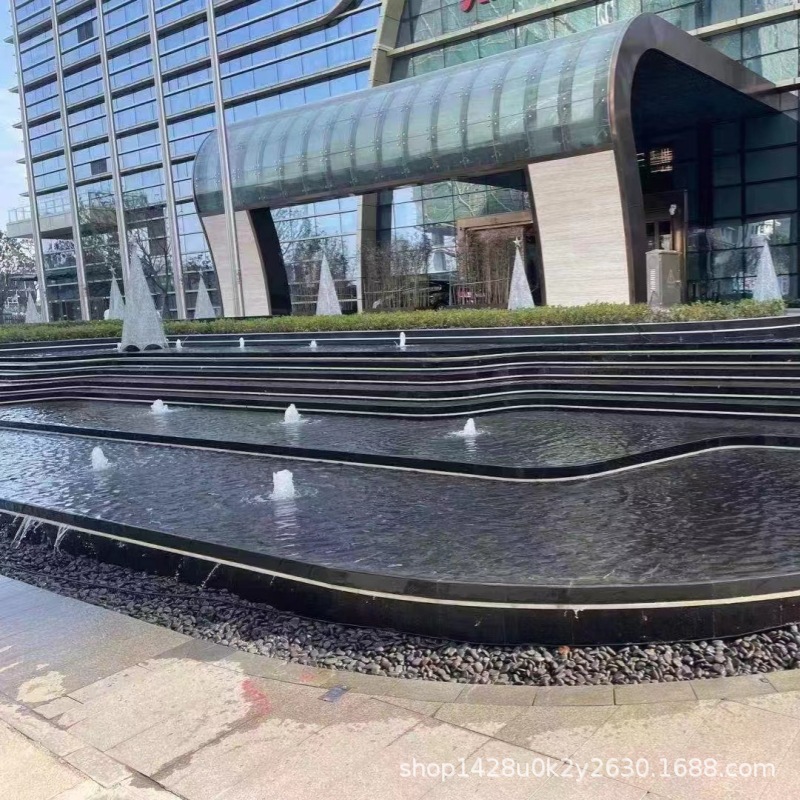 The water pool landscape stone, black gold sand, hotel square water feature landscaping stone, Burmese black crystal, natural marble Specification drawing