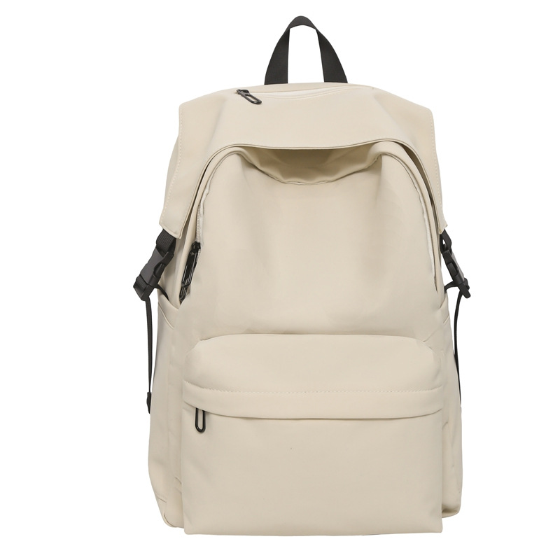 The 2025 new large-capacity simple backpack has a high appearance level. It is suitable for both boys and girls and is a solid color schoolbag for junior and senior high school students Item Picture