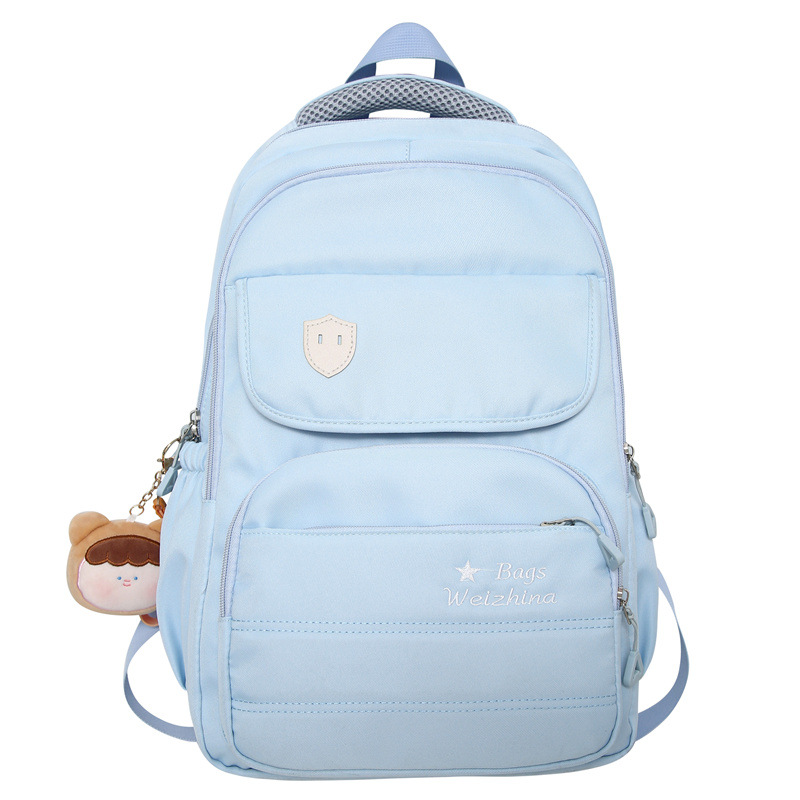 New large-capacity schoolbag in the style of a girl's school, a Korean version of a backpack for junior and senior high school students, and a simple college student schoolbag Item Picture