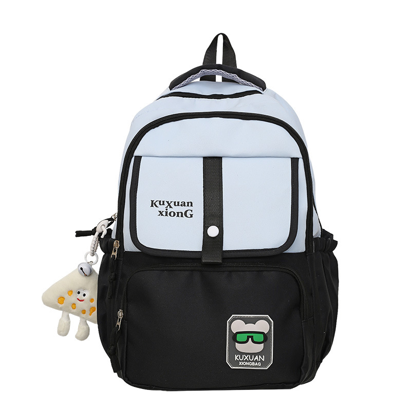 A new high-appearance-level Korean ins fresh and sweet color-blocking backpack, a lightweight and large-capacity backpack for junior and senior high school students Item Picture