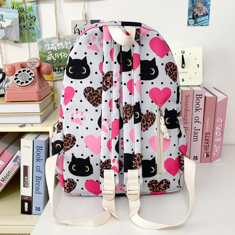 A new high-appearance-level Japanese ins fresh, sweet and cute cartoon personality graffiti backpack for women with large capacity Specification drawing