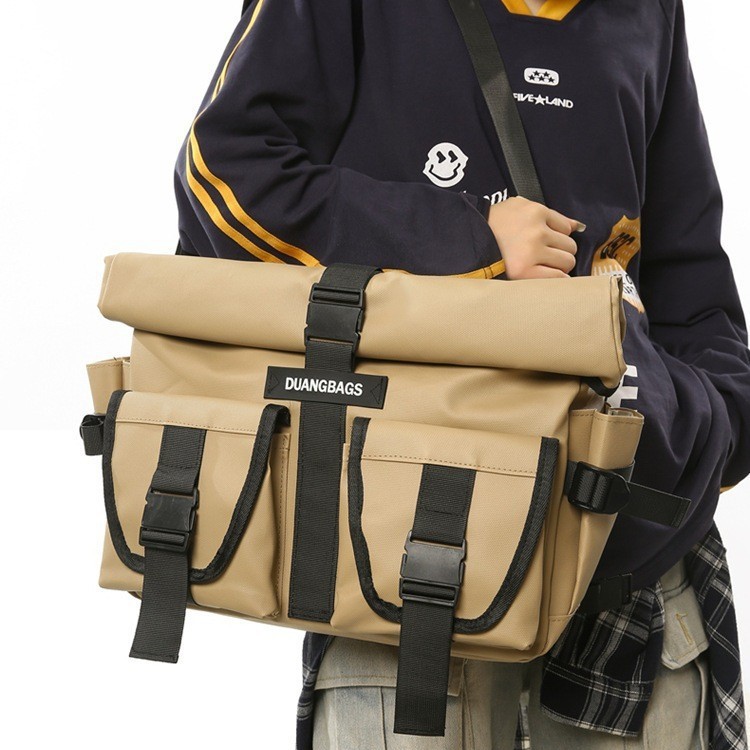 New workwear-style cycling high-quality crossbody bag for foreign trade, large-capacity versatile single-shoulder bag, trendy men's commuter messenger bag details Picture