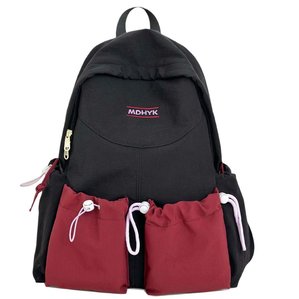 A new high-appeal, fresh and sweet backpack from Korean Instagram, featuring contrasting colors, multiple pockets and large capacity for junior and senior high school students Item Picture