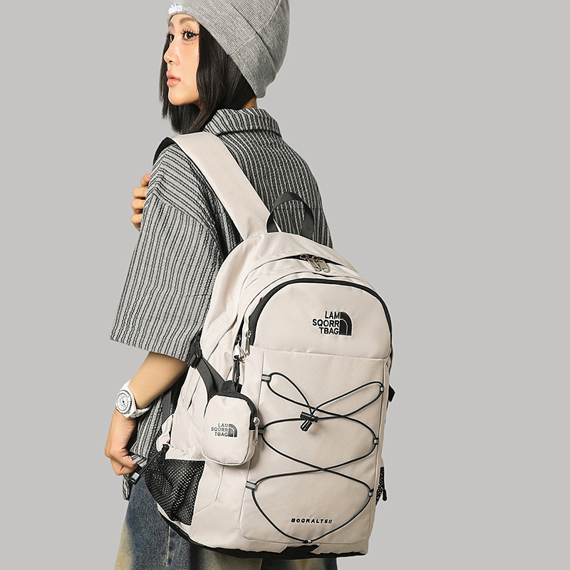 New high-appearancelevel, niche design, trendy and cool drawstring backpack for couples, simple and lightweight travel backpack with large capacity details Picture