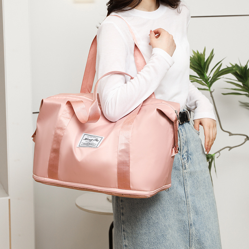 Hand-held large-capacity casual travel bag, waterproof Oxford fabric convenient fitness bag, multi-functional single-shoulder maternity storage bag Specification drawing