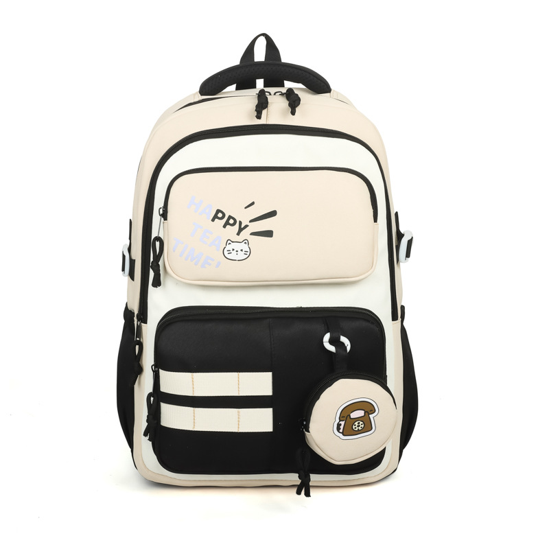 The 2025 new versatile, good-looking, large-capacity schoolbag for junior and senior high school students, simple and lightweight backpack, and casual color-blocking bag Item Picture