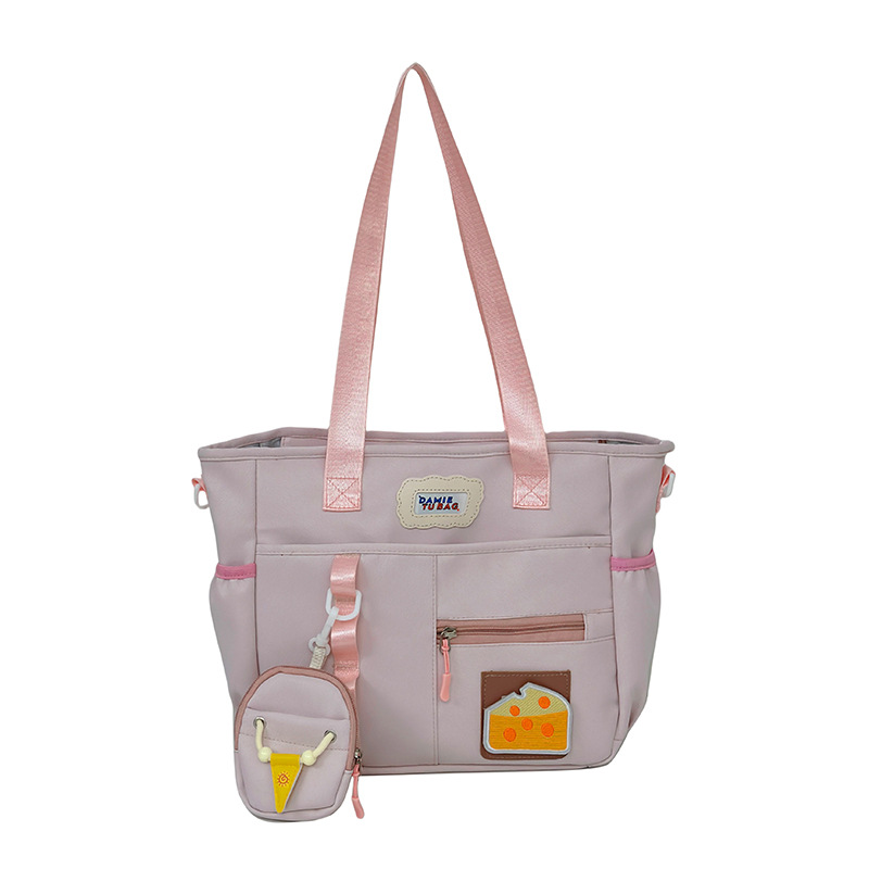 Cute solid-color fresh crossbody bag, Japanese-style schoolgirl style, large-capacity tote bag, student class tutorial bag Item Picture