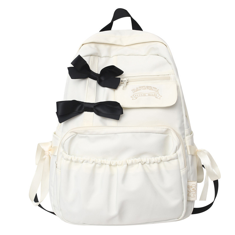 New Japanese-style Instagram cute girl bow, middle school style backpack, light and sweet backpack Item Picture