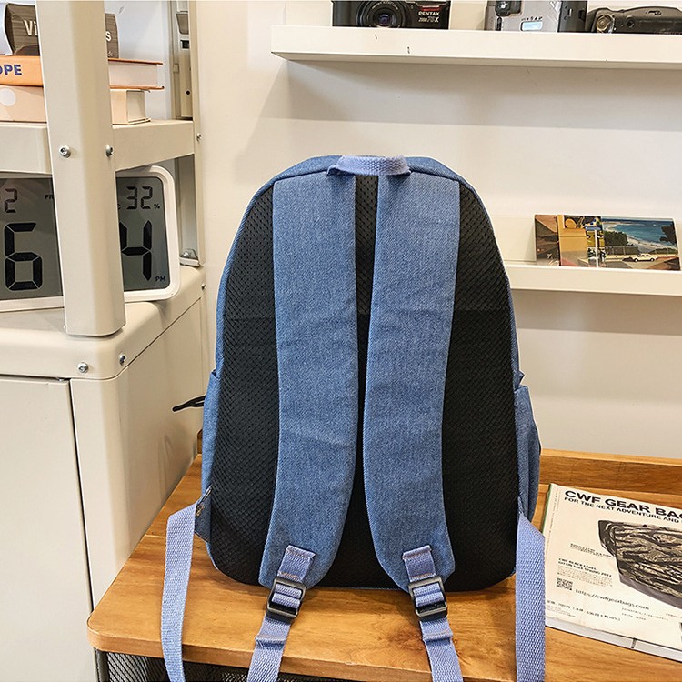 2025 New style laid-back retro backpack, large capacity, versatile solid color single-shoulder bag, high appearance level couple travel backpack Specification drawing