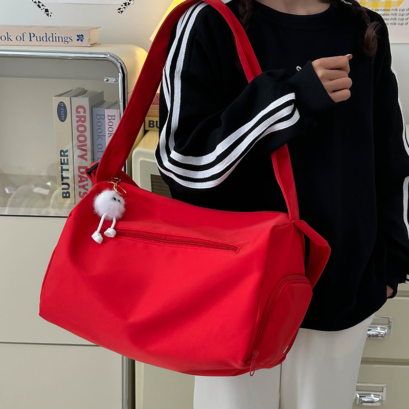 Short-distance travel bags, women's ins large-capacity sports yoga fitness bags, lightweight luggage bags, storage, crossbody backpacks trend details Picture