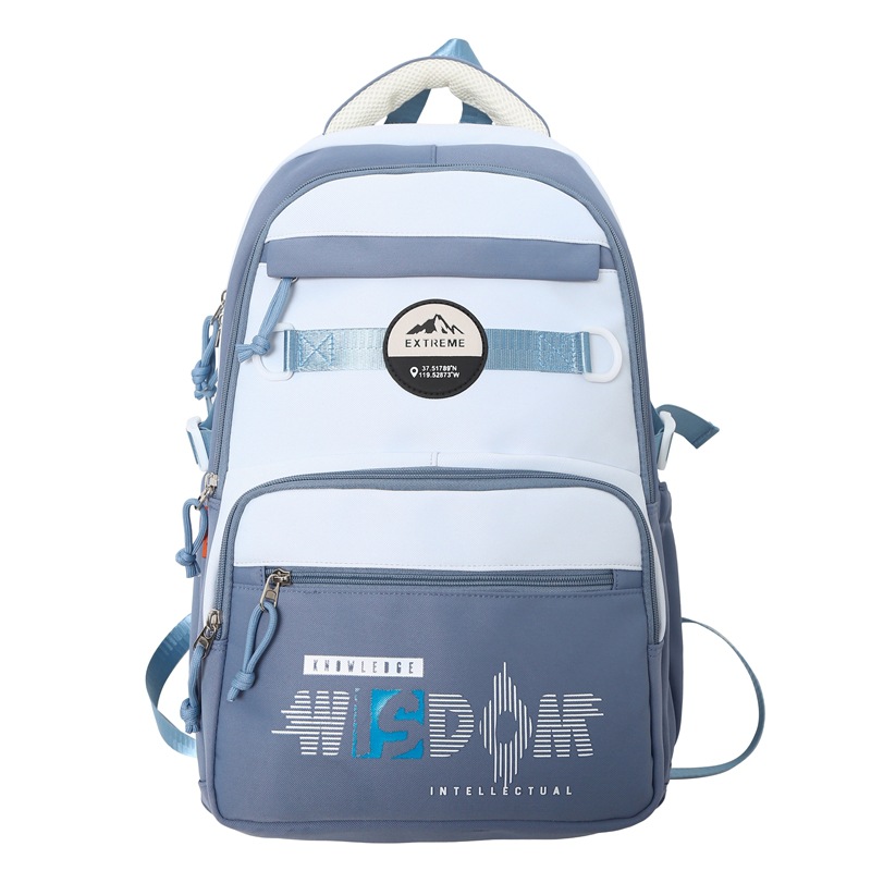 A Japanese-style casual and versatile backpack with contrasting colors for junior high school, senior high school and college students. A large-capacity computer backpack for women Item Picture