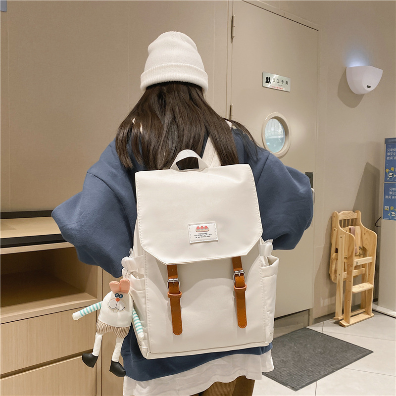New Japanese-style ins sweet school style backpack for primary school students, high appearance level flip cover casual backpack full figure