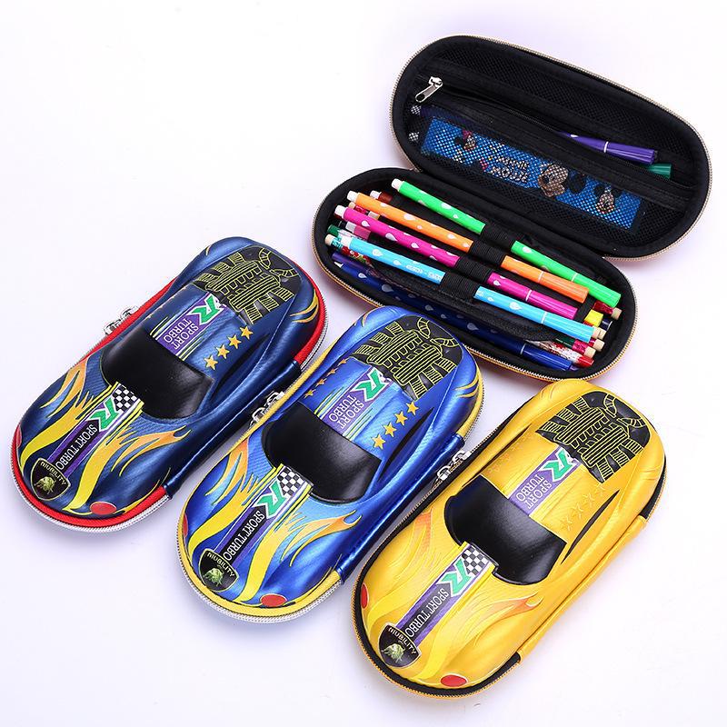 Primary school student pencil case, children's learning supplies, boys' multi-functional durable pencil case, high appearance level racing stationery box details Picture