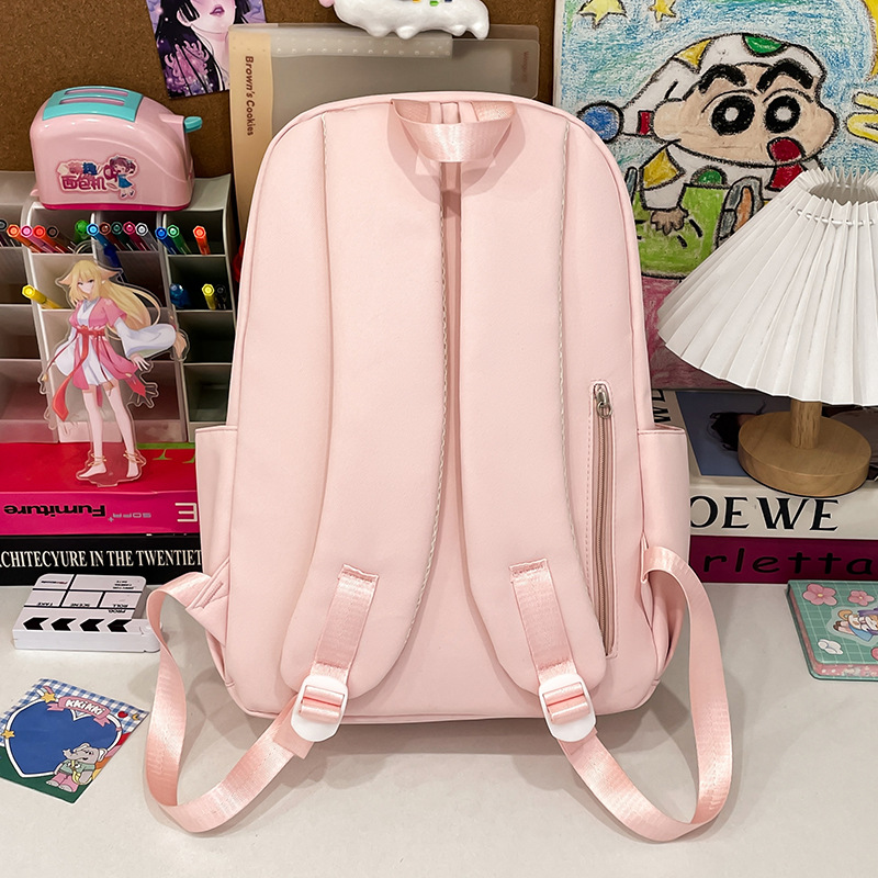 Solid-color large-capacity backpack for girls in an ins school style, a soft and gentle girl, a versatile transparent pain-relieving bag for students in class Specification drawing