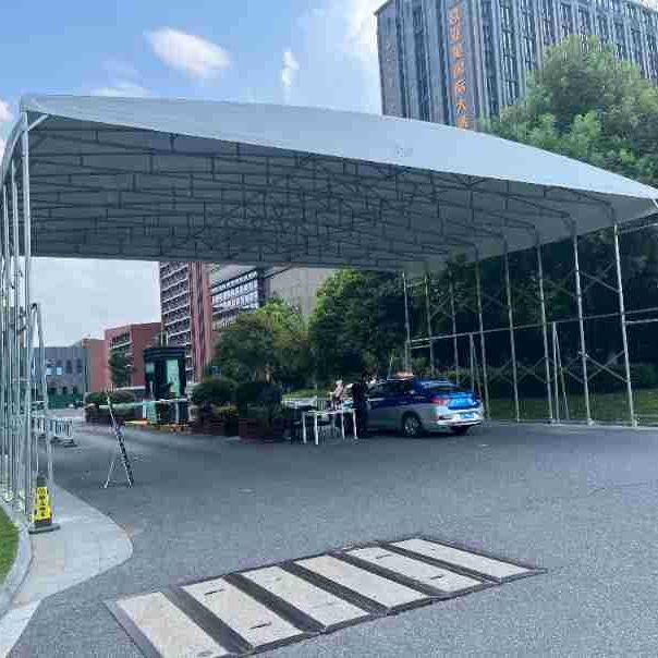 Outdoor sliding mobile awning, large warehouse sunshade tent, outdoor rain and sun protection mobile sunshade canopy manufacturer Specification drawing