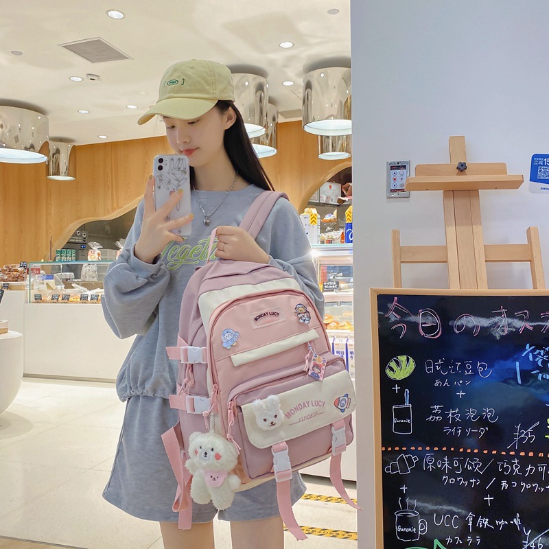 Backpacks for girls, 2022 primary school students' schoolbags for grades three to six, cute junior high school students, ins high school students' backpacks details Picture