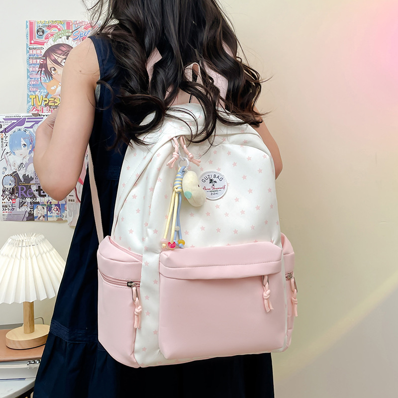 Japanese-style ins fresh and sweet girl's schoolbag, cute summer, ice cream color, middle school backpack full figure