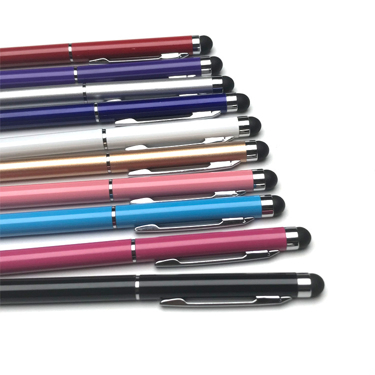 Toothpick pen, universal solid color metal ballpoint pen, mobile phone touch screen stylus, dual-function tablet capacitive pen, stylus details Picture