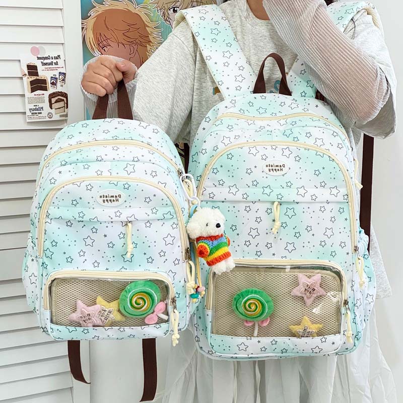 A new high-appearance-level Japanese-style Instagram women's backpack with a fresh and sweet star mini transparent bag details Picture