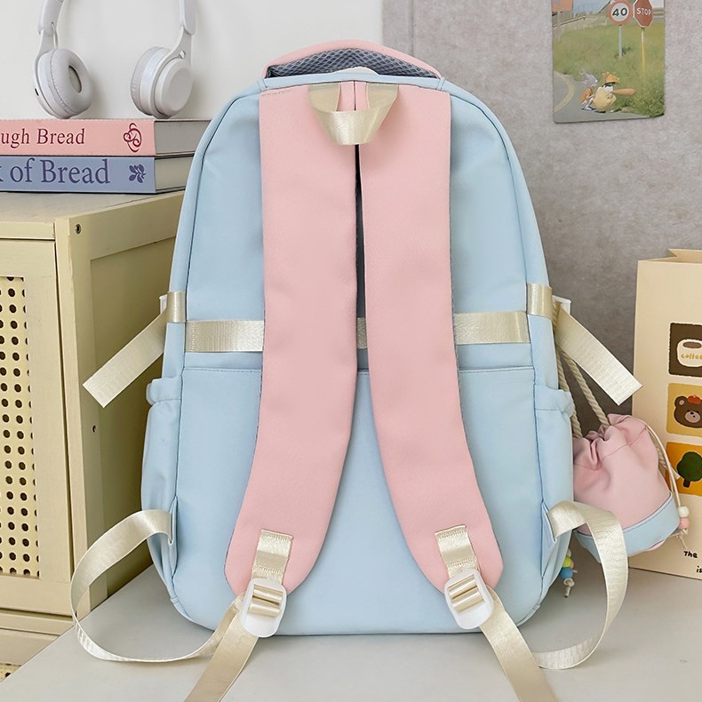 New Korean-style school style fresh and clean pain bag, large-capacity female high school student backpack, multi-layered campus schoolbag Specification drawing