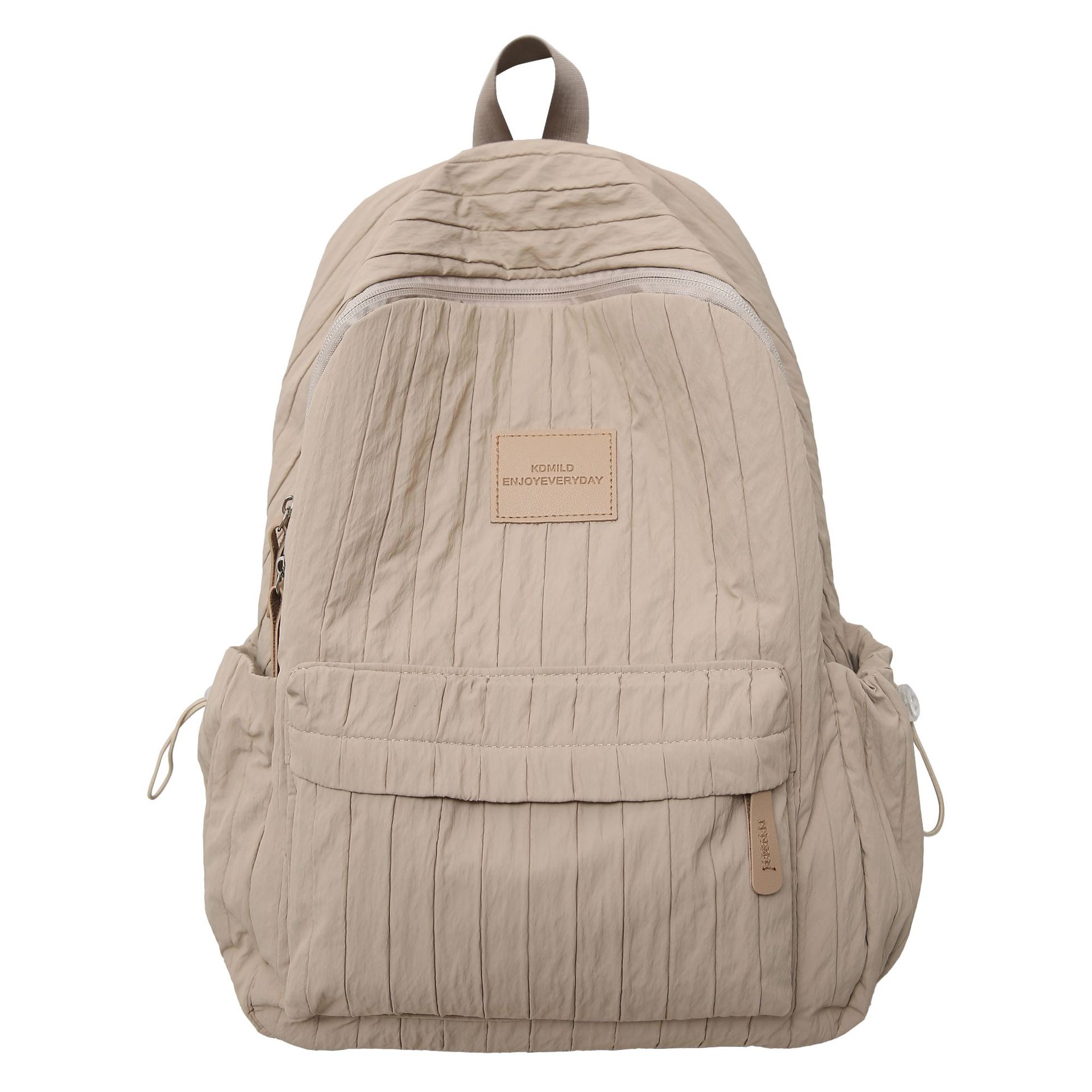 Korean-style laid-back schoolbag, simple and fresh college backpack, high appearance level, large-capacity backpack for junior high school girls Item Picture