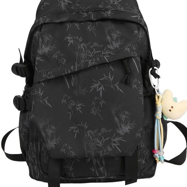 A new high-appearance-level Chinese-style ins fresh and sweet leaf-printed backpack, a lightweight and versatile backpack for junior and senior high school students Item Picture
