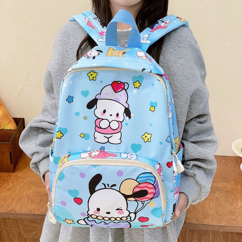 Kindergarten backpack, cartoon Kuromi, casual, stylish and cute girl schoolbag, outdoor travel trend backpack Application Scenario