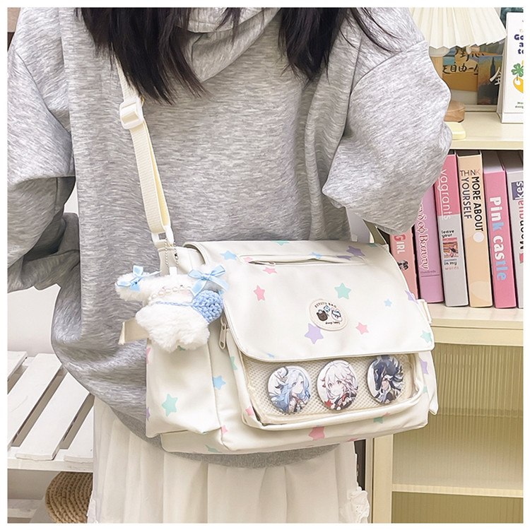 Cute school-style girl crossbody bag, Japanese-style Instagram large-capacity campus student class postman bag, smack pain bag full figure