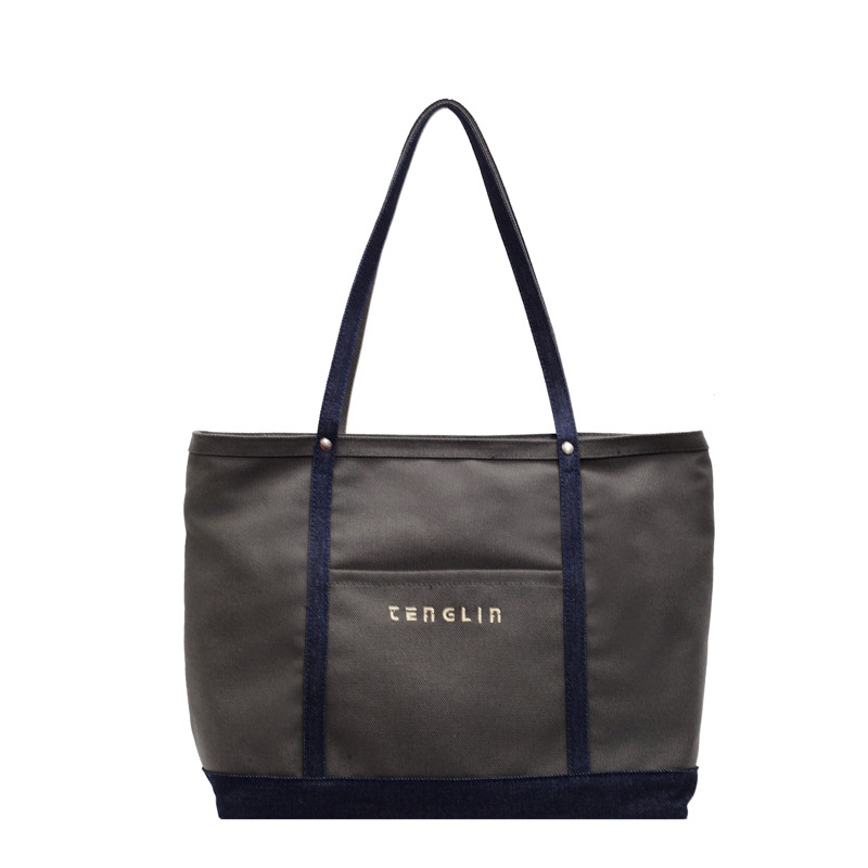 Large-capacity tote bag for women, 2025 new style casual hand-carry commuting canvas bag, versatile student shoulder bag for class Item Picture