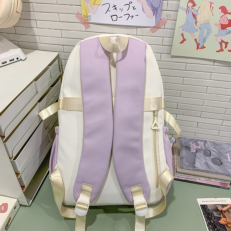 The new high-appearance-level college style backpack for junior and senior high school students is fresh, cute, casual, simple and has a large capacity Specification drawing