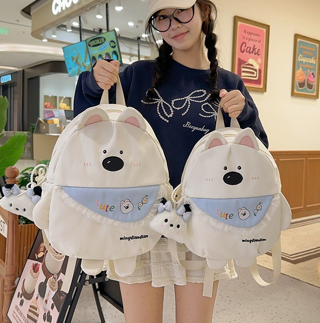 Cute cartoon bear backpack for girls, new lightweight travel backpack for children and girls, shopping and going out bag full figure
