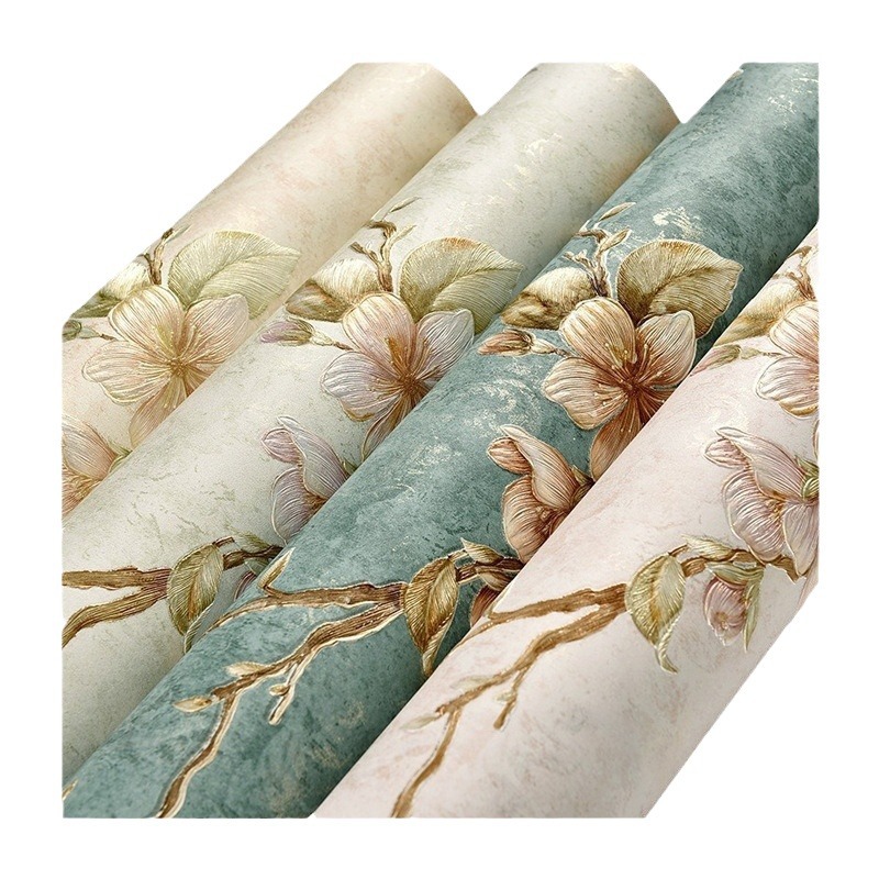 Cross-border small roll self-adhesive wallpaper, 3d American-style non-woven fabric wallpaper, living room and bedroom background wall decorative wall stickers Item Picture