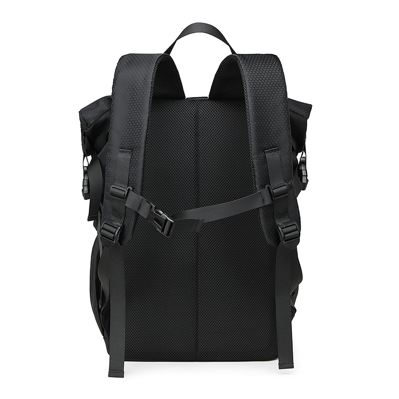 Men's high-end functional backpack, cycling backpack, cool folding rolled-up shoulder, outdoor travel bag Specification drawing