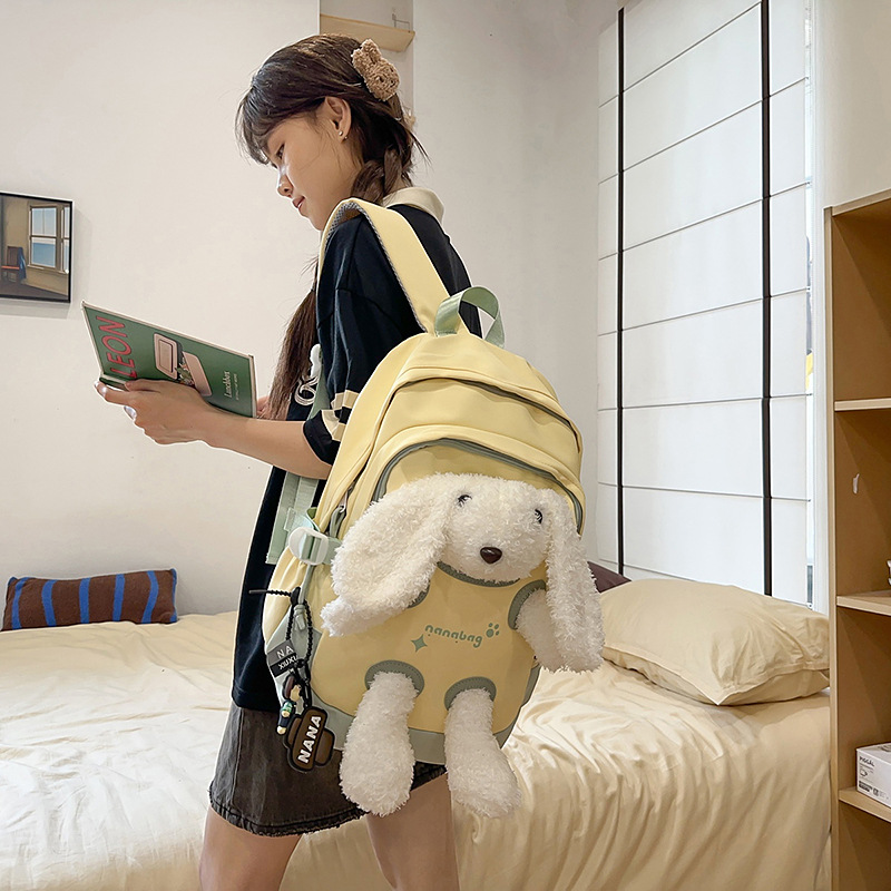 This is a new Korean version of a cute rabbit doll backpack with a high level of appearance. It is fashionable, lightweight and has a large capacity for both shoulders details Picture