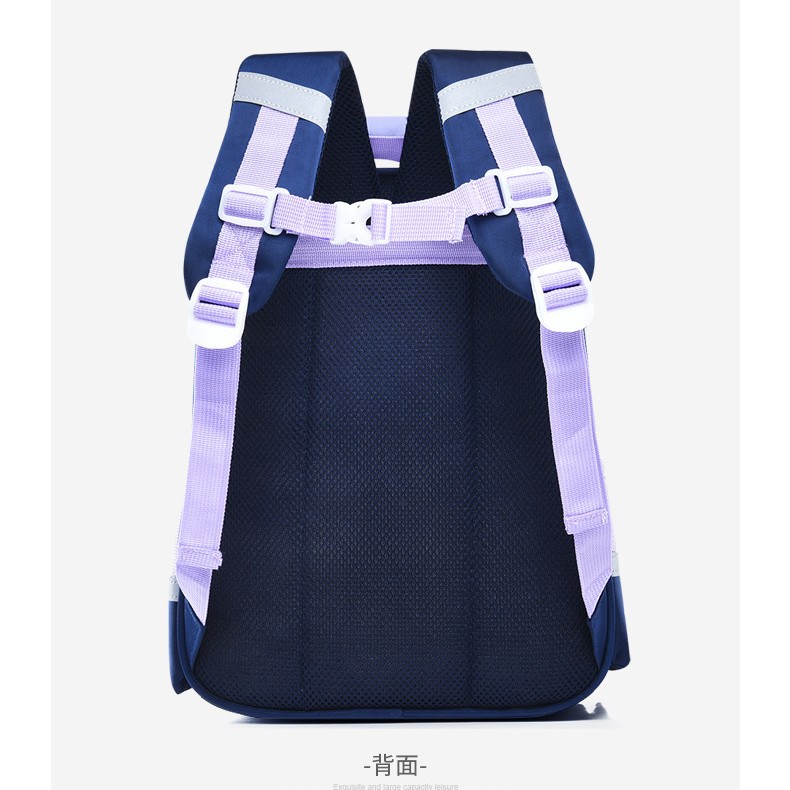 New high-quality, fresh and cute cartoon color-blocking backpacks for boys and girls in grades 1-3, lightweight backpacks Specification drawing