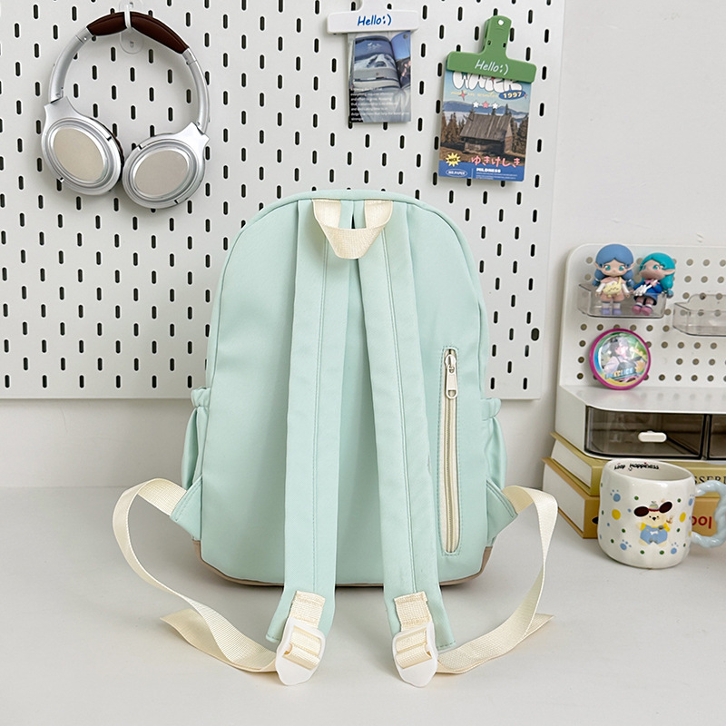 A new high-appearance-level Korean candy-colored fresh and sweet backpack, a lightweight and large-capacity backpack for junior and senior high school students to take extra classes Specification drawing