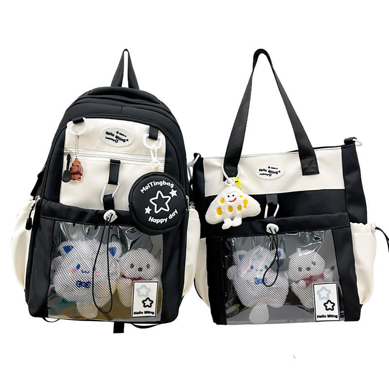 A new high-appeal, fresh and sweet dopamine candy-colored backpack for junior and senior high school students, featuring a lightweight and large-capacity backpack Item Picture