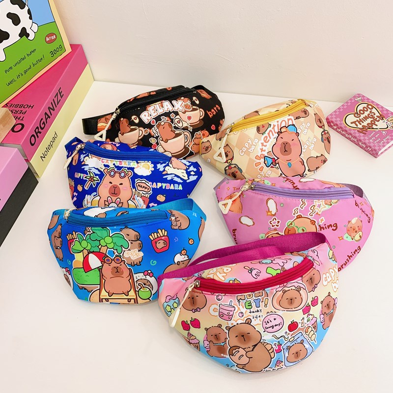 Winter new Korean-style children's waist bag, cute cartoon clothing and accessories for babies, coin purse, fashionable chest bag for kindergarten full figure