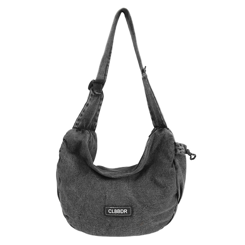 Hong Kong trend brand Harajuku ins high-end retro bag, underarm bag, versatile denim for women, outdoor shopping crossbody bag Item Picture