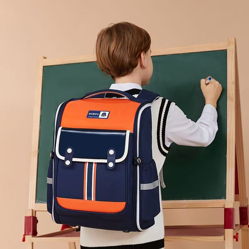 New children's schoolbag for grades one, two, three, four, five and six - boys and girls - shoulder bag for reducing burden and protecting spine details Picture