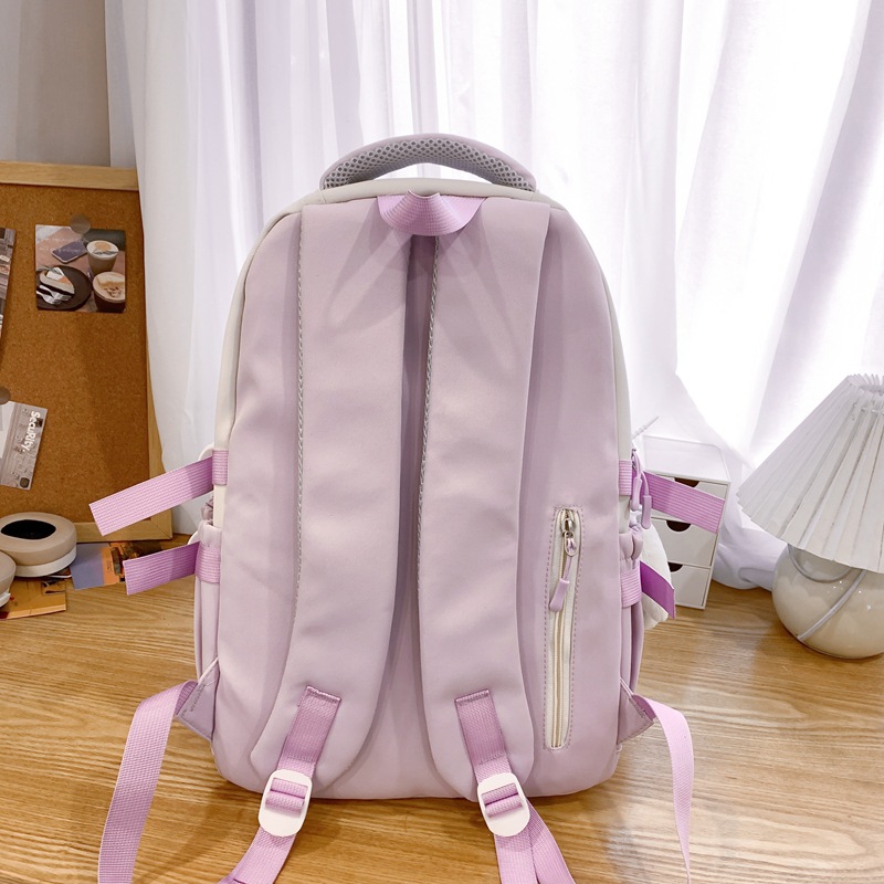 "Fresh and clean schoolbag for girls, high appearance level, large-capacity backpack for primary school students, cute campus backpack for middle school students. Specification drawing