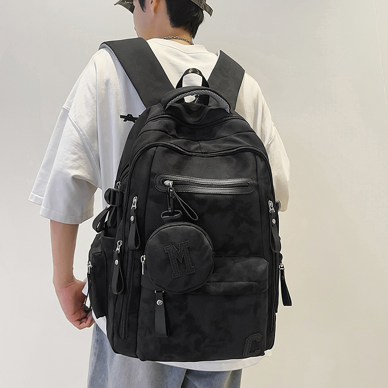 New schoolbag for men: High appearance level, Korean style, trendy, large capacity, dirt-resistant, multi-layered backpack for junior and senior high school students, and for women full figure