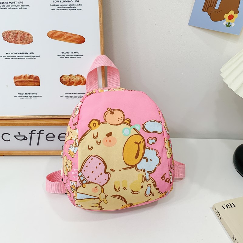 Capibara Cartoon and anime children's Backpack, ultra-light, high appearance level, large capacity backpack for kindergarten children Specification drawing