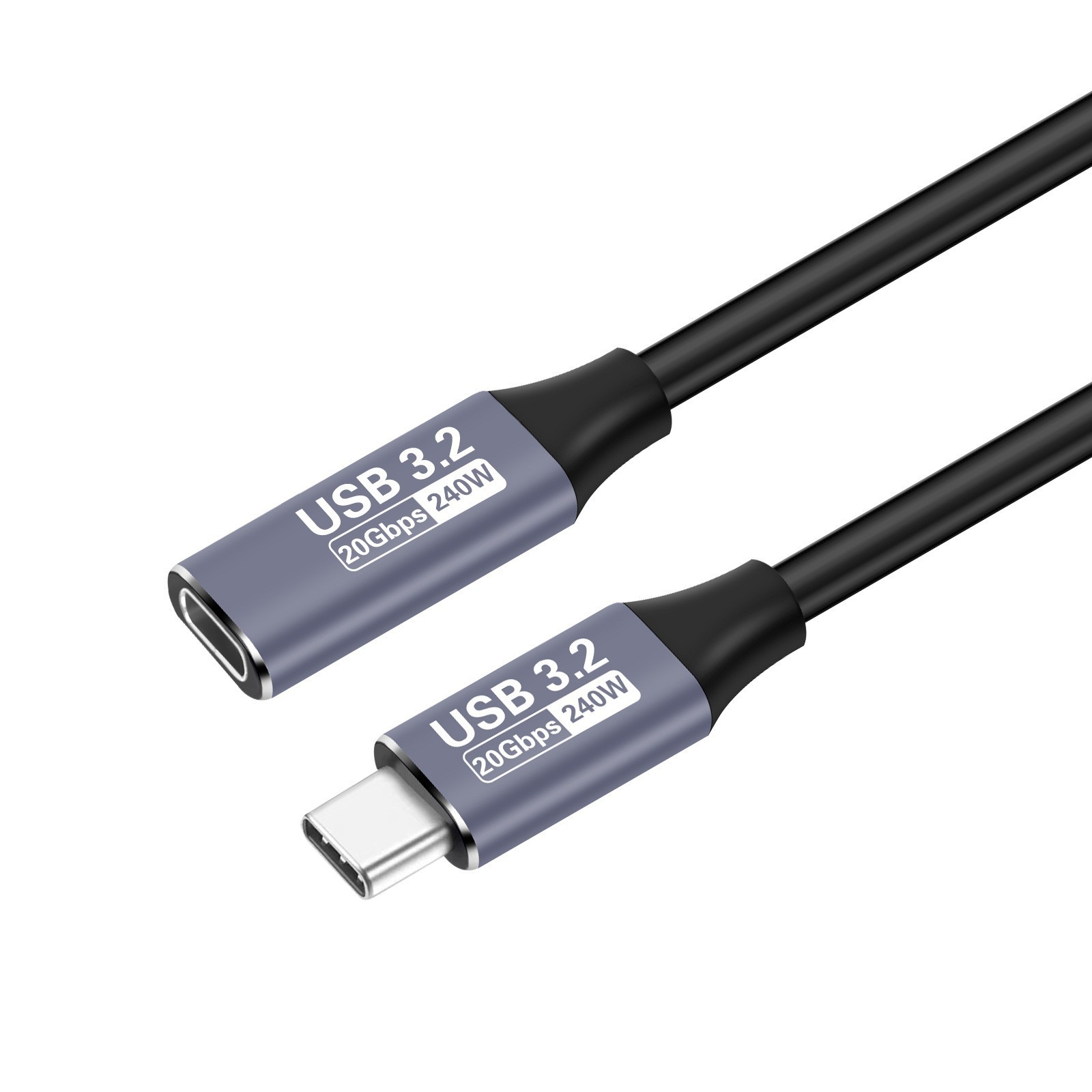 Type-c male-to-female extension cable is suitable for mobile phone and computer data cables, 4K projection cables, high-speed hard drives, and full-function cables details Picture